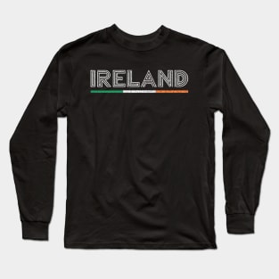 Ireland / Vintage Style Faded Typography Design Long Sleeve T-Shirt